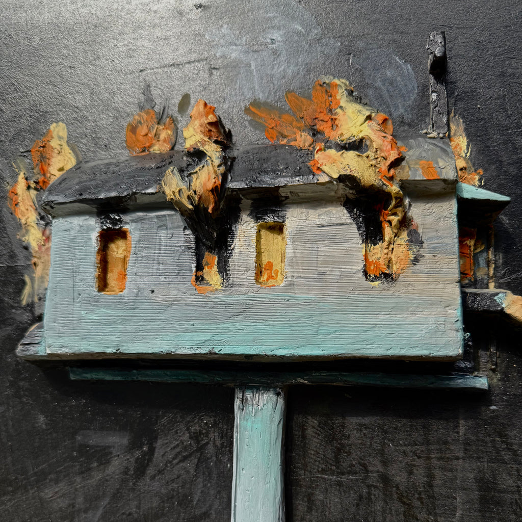 "Burning House" Architectural Art Sculpture