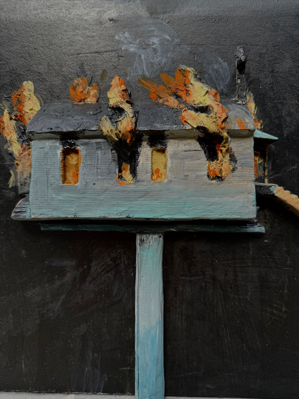 "Burning House" Architectural Art Sculpture